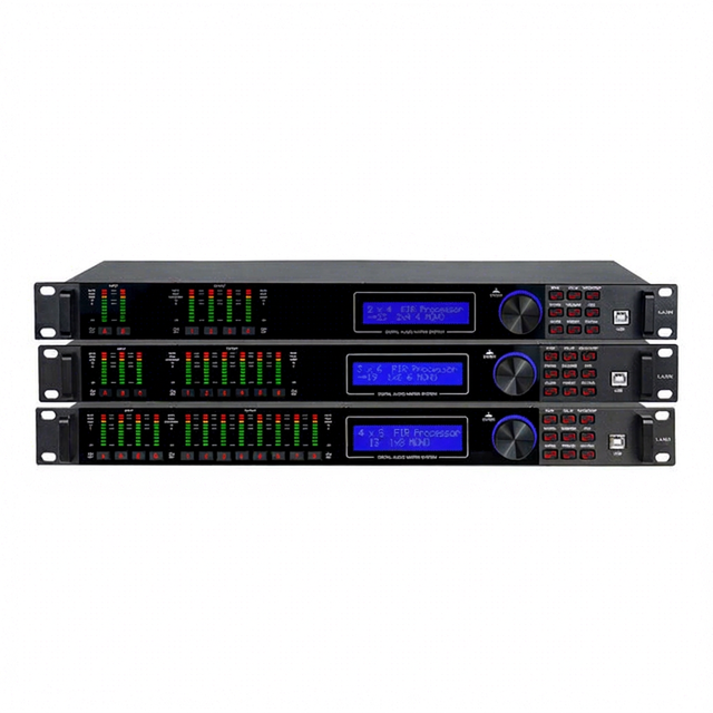 LA408 USB DSP Audio Processor 4-Inputs 8-Outputs Built-In DSP Function Effects EQ Band Performance Party Karaoke Equipment XLR