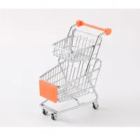 Mini chariot de supermarché, produit de commerce direct d'usine, vente en gros, double couche, teyi, simulation, chariot de boutique