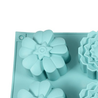 Moule à gâteau en silicone à 6 cavités, matériau alimentaire sûr, facile à nettoyer, pour desserts faits maison, chocolats, bonbons, fleurs