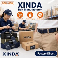 Ceinture Xinda en similicuir de qualité supérieure sans boucle, décontractée, pour hommes et femmes, jeans, chinos, bureau, boucle en cuivre de 35 mm, douce et durable