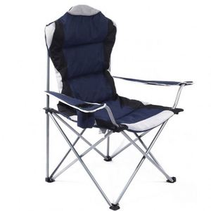 Chaise de camping portable personnalisée, design pliable robuste, dossier haut rembourré avec porte-gobelet et sac de transport - Product Image 1