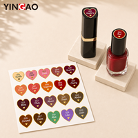 Étiquettes personnalisées pour gloss à lèvres, autocollants adhésifs imperméables avec logo pour rouges à lèvres, vernis à ongles et mascara, feuilles d'autocollants personnalisées découpées à la forme.