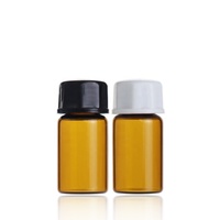 Mini flacons en verre ambrés d'huile essentielle de 1ml 2ml 3ml avec bouchon à vis noir réducteur d'orifice en plastique