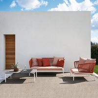 Venta al por mayor de aleación de aluminio al aire libre Muebles de Jardín sofá conjuntos de muebles de patio silla/MESA conjuntos con tela impermeable