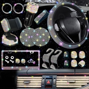 Universal Automotive New Bling Diamond Leather Cool Juegos de cubiertas para <span class=keywords><strong>volante</strong></span> para mujeres Cubierta para <span class=keywords><strong>volante</strong></span> - Product Image 2
