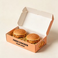 Vente directe usine : Boîtes alimentaires biodégradables à emporter, emballages alimentaires, boîtes à snacks, boîtes en papier pour frites et poulet frit avec impression à l'encre de soja