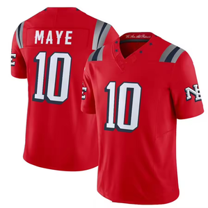 New England Football Trikots 10 Drake Maye 12 Tom <span class=keywords><strong>Brady</strong></span> 8 Diggs Carbon Fashion Genähte USA Football Team Trikots - Product Image 2