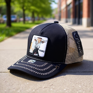 Cappello da camionista Toro in tessuto a rete, regolabile, unisex, stile street, casual, primavera estate - Product Image 2