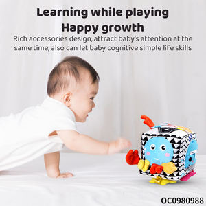 ของเล่นมอนเตสซอรี่เสริมความรู้ความเข้าใจใหม่เสื้อผ้านุ่มๆฝึกประสาทสัมผัสลูกบอลมีเสียงสำหรับเด็กทารก - Product Image 4