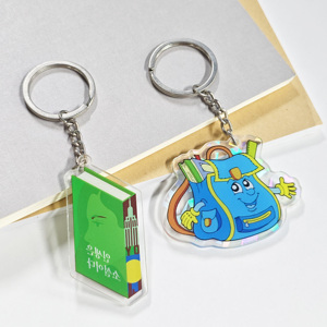 Personnalisation de porte-clés en acrylique holographique transparent avec amulette en plastique imprimée sur mesure CCH - Product Image 1