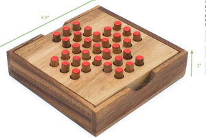 Juego de <span class=keywords><strong>solitario</strong></span> de madera, tablero de <span class=keywords><strong>solitario</strong></span> de clavija clásico, diseño de madera Premium, rompecabezas de estrategia de un solo jugador - Product Image 5