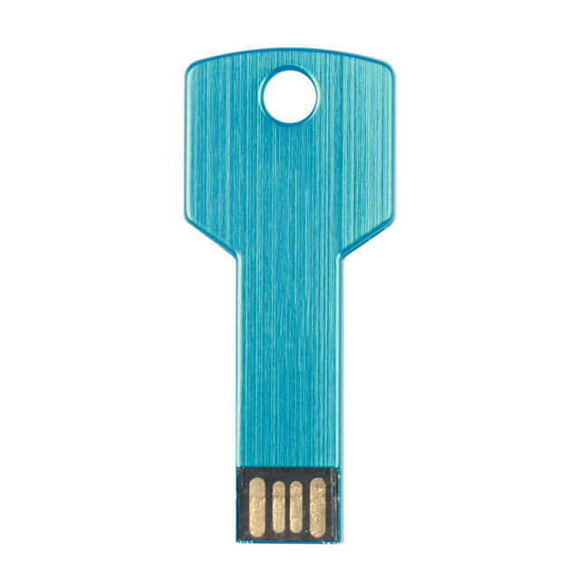 Bulk Metal Key Shape USB Flash Drive 2.0/3.0 Mini Keychain 1GB-128GB Free Laser Logo Custom Colors 2-Year Warranty