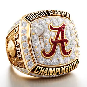 2024 на заказ, кольца чемпионата Университета Алабамы, Роскошные позолоченные, инкрустированные бриллиантами