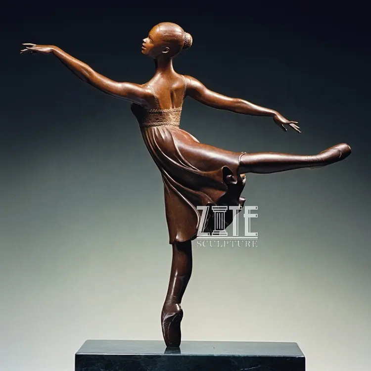 Statua della ragazza del ballerino di balletto del bronzo della scultura della decorazione del Desktop
