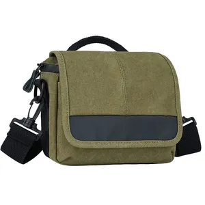 Free sample Camera Bag Small Compact Camera Shoulder Messenger Bag Cute Waterproof Canvas DSLR SLR Bag Case for Women and Men