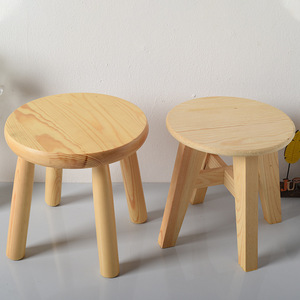 <b>Wooden</b> Round <b>Stool</b> 24x24cm For Home Children Adults Elderly Nordic Minimalist Design - Product Image 2