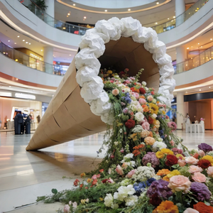 Decoración Floral <span class=keywords><strong>de</strong></span> FRP para Interiores y Exteriores, Estatua <span class=keywords><strong>de</strong></span> Arte Floral <span class=keywords><strong>de</strong></span> Fibra <span class=keywords><strong>de</strong></span> Vidrio Personalizada, Escultura Gigante <span class=keywords><strong>de</strong></span> Mano Sosteniendo una Flor - Product Image 1