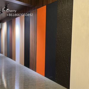 Pannello in <span class=keywords><strong>MDF</strong></span> Intagliato 3D con Doghe in <span class=keywords><strong>Legno</strong></span> Impiallacciato, Pannello Murale in PVC per Decorazione d'Interni - Product Image 1