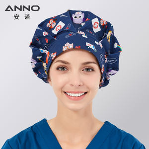 Anno Chapeau unisexe ajustable gonflé respirant Polyester Coton imprimé Infirmière ou <span class=keywords><strong>Docteur</strong></span> Chapeau pour cheveux longs Femmes - Product Image 4