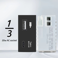 BAOBEN Module de fonction de panneau noir avec interrupteur de prise standard multi-tri-plaques, USB à charge rapide Type C, clé DIY 4*2 4*4