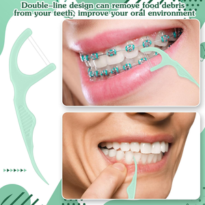 Pics de <span class=keywords><strong>fil</strong></span> <span class=keywords><strong>dentaire</strong></span> à <span class=keywords><strong>manche</strong></span> de grande taille <span class=keywords><strong>avec</strong></span> gomme à saveur de menthe Propre et massage Pics de <span class=keywords><strong>fil</strong></span> d'haleine fraîche pour la santé - Product Image 5