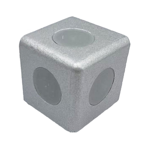 موصل مكعب ثلاثي الاتجاهات من الألومنيوم 4545 بالجملة، مثبت زاوية ثلاثي الاتجاهات مع أغطية - Product Image 4