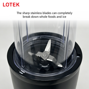 เครื่องปั่นสมูทตี้ไฟฟ้า LOTEK 250W ควบคุมด้วยปุ่มหมุนอเนกประสงค์สำหรับเชคและสมูทตี้ พร้อมแก้วพกพา 3 ใบ - Product Image 4
