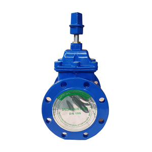 Vanne à opercule manuelle en fonte ductile, norme DIN DIN3302 F4, à tige non montante, siège à ressort, bleue, avec opercule carré C, fournie directement par l'usine - Product Image 2