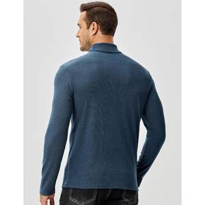 Pull-over léger à manches longues décontracté pour hommes personnalisé Chemises à col roulé thermique Maillot de corps Top Slim Fit - Product Image 2