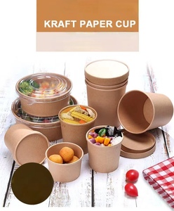 2025 Sản phẩm mới dùng một lần Kraft Vòng giấy bát phân hủy sinh học lấy đi thực phẩm container - Product Image 2