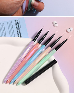 Pinceau de dessin fin en acrylique 7/9/11/15/20 mm, pinceau à dégradé <span class=keywords><strong>diamant</strong></span>é pour nail art, pinceau de peinture pour lignes, OEM, industriel, DIY - Product Image 4
