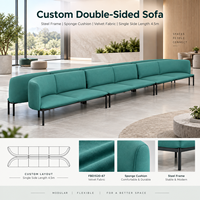 Canapé modulaire double face moderne avec revêtement en tissu pour bureau, salon, espace public, zone de réception