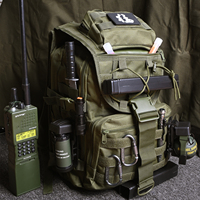 Sac tactique multifonctionnel de grande capacité, doublure en polyester pour la chasse, la pêche, le travail, équipement, sangle MOLLE, coutures renforcées