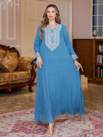 Nouvel arrivage : Robes longues élégantes et modestes à fleurs pour l'été et le printemps, style musulman, pour l'Aïd/Ramadan, vêtements du Moyen-Orient