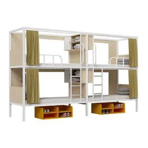 Strong Double Bed Metal Bunk Bed Twins Bunk Bed For Adult Single Queen Size For Sales Factory Supplier