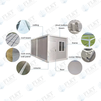 Maison conteneur FLKT, résistante aux intempéries, insonorisée, préfabriquée, modulaire, en acier, type villa.