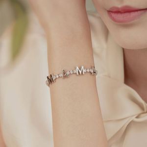 Bracelet Tennis Alphabet Maman en Argent 925 Plaqué Or 18K avec Zirconia 5A, Cadeau de Fête des Mères Dylam Top End - Product Image 5