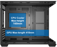 Boîtier PC Gaming Mid-Tower ATX Design Aquarium Type-C 270° Full View Verre Trempé Gestion des Câbles