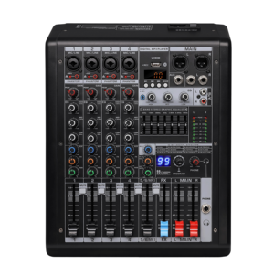 Console de mixage audio professionnelle B6 6 canaux avec alimentation fantôme 48V et égaliseur 7 bandes pour diffusion en direct et enregistrement en studio - Product Image 1