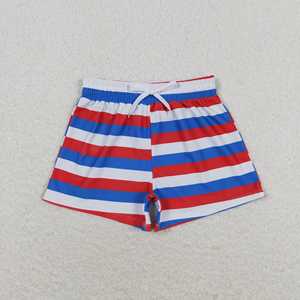 S0231 <span class=keywords><strong>RTS</strong></span> Smock 4 juillet enfants garçons maillot de bain rouge bleu étoile Shorts tenues d'été enfant en bas âge garçon vêtements Anti-rides rayé - Product Image 4
