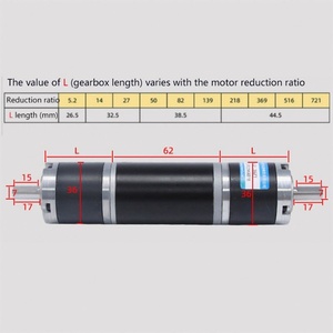 Motor de Reducción de CC de 12V con Engranaje Planetario de Doble Eje de 6mm/8mm, 11-1462 rpm, Motor de Alto Torque 36-36ZY - Product Image 4
