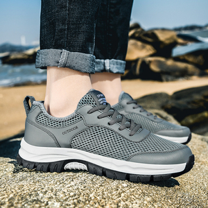 Chaussures de sport montantes pour hommes, grande taille, semelle MD, tige en maille respirante, souples, à lacets, pour la course et la marche printemps-été - Product Image 6