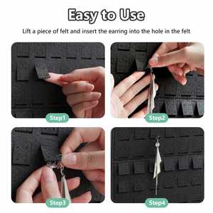 Earring Organizer Hanging Earring <b>Holder</b> Holds up to 330 Pairs Soft Felt Wall Mount Earring Display <b>Holder</b> Stud - Product Image 4