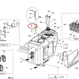 Interrupteur d'arrêt d'urgence Doosan Daewoo 11-16 tonnes D110S D130S D160S Pièce de chariot élévateur 301405-00002 - Product Image 5