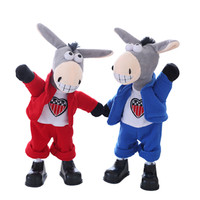 Jouet en peluche âne électronique parlant, chantant, dansant, marchant, avec enregistrement vocal répété