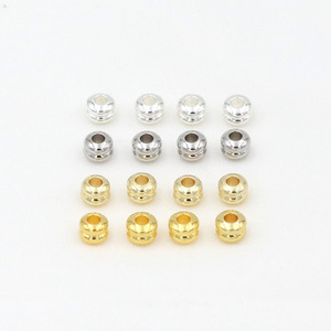 18K 14K Gold Plated <b>Copper</b> Spacer Beads Round Threaded For <b>Bracelet</b> Making D132 - Product Image 3