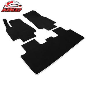 พรมปูพื้นรถยนต์เทสล่า รุ่น Y ปี 20-24 แบบกำมะหยี่สีดำขอบสีขาว สำหรับด้านหน้าและด้านหลัง - Product Image 3