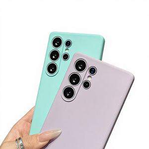 Funda para Teléfono <span class=keywords><strong>M</strong></span>óvil S26Ultra, Imitación de Gel de Sílice Líquido, Resistente a Golpes, Color Puro, Diseño Simple, Técnica de Pulverización - Product Image 1