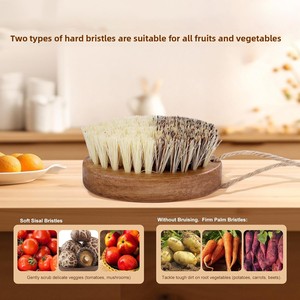 Cepillo de Limpieza Ovalado de <span class=keywords><strong>Madera</strong></span> Maciza con Cerdas de Sisal, el Más Vendido, para Frutas y Verduras, para Uso en la Cocina - Product Image 3