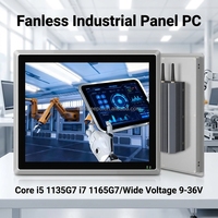 PC industriel tout-en-un tactile OEM 13,3 18,5 21,5 pouces I5 1135G7 IP65 sans ventilateur, panneau de contrôle industriel embarqué, vente en gros